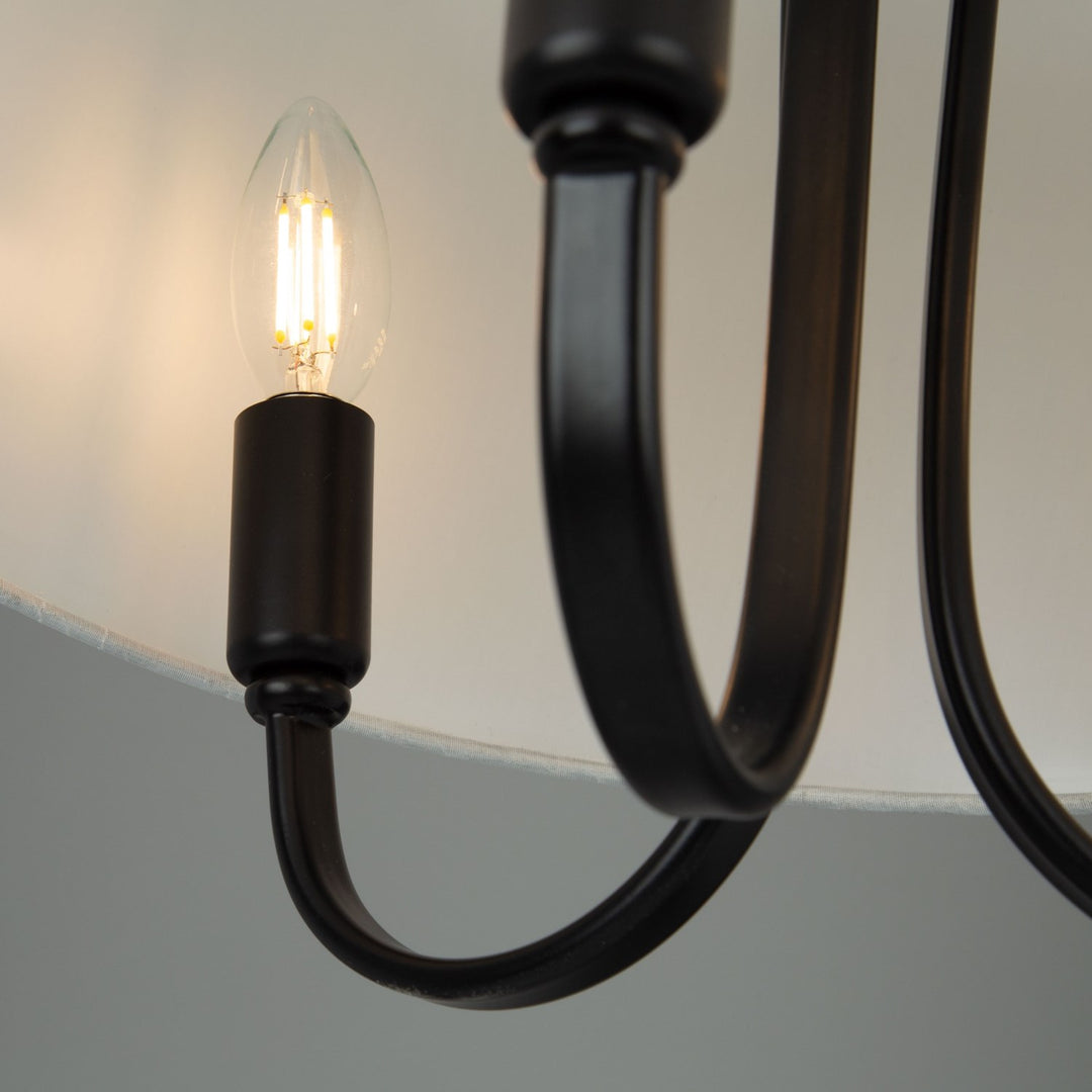 3 Light Semi-Flush Mount Black