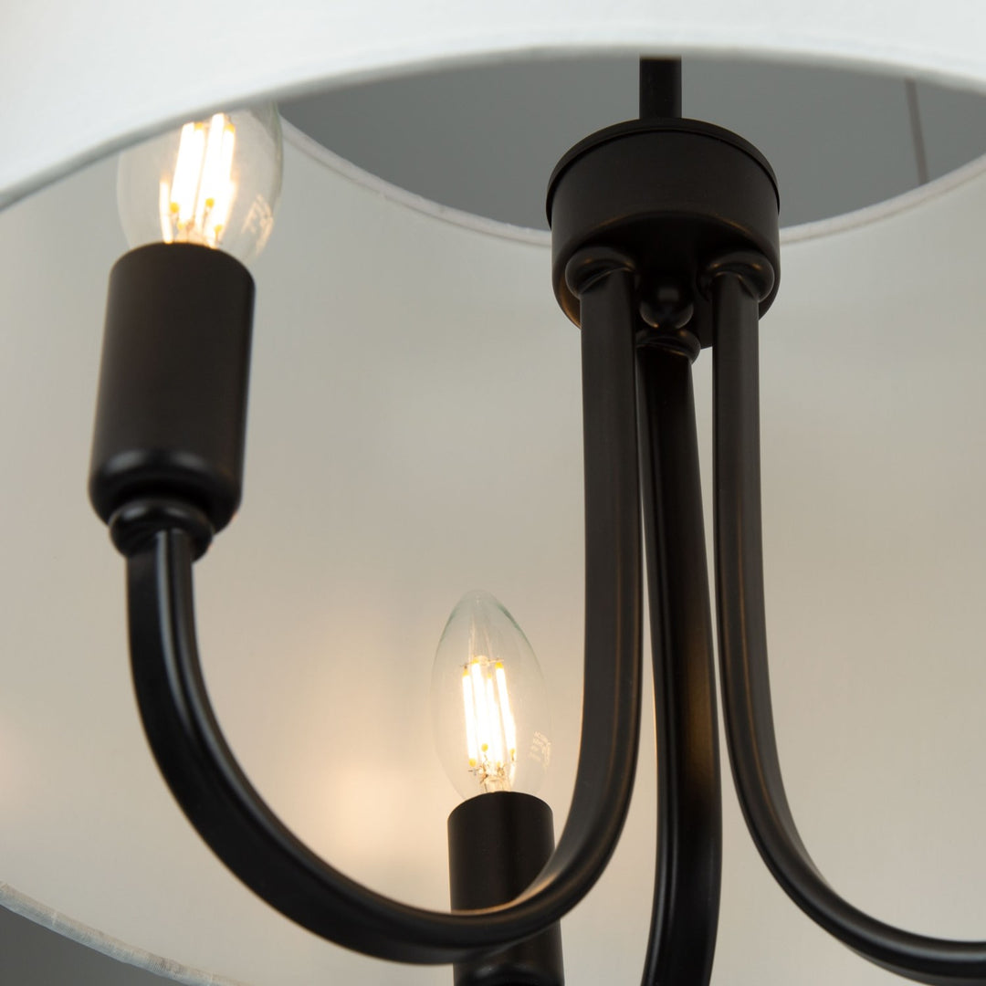 3 Light Semi-Flush Mount Black
