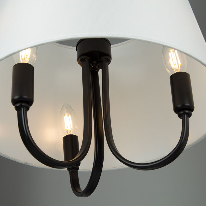 3 Light Semi-Flush Mount Black