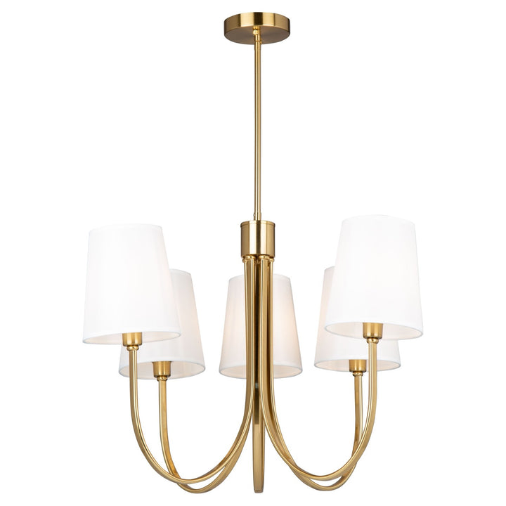 5 Light Chandelier Brushed Gold