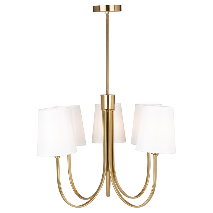 5 Light Chandelier Brushed Gold