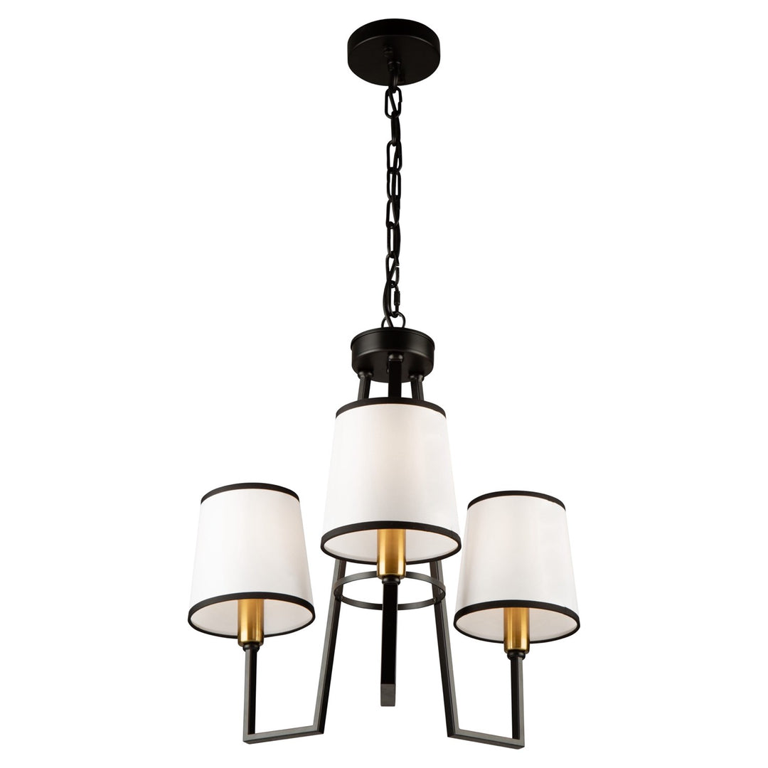 3 Light Chandelier Black And Gold by Artcraft