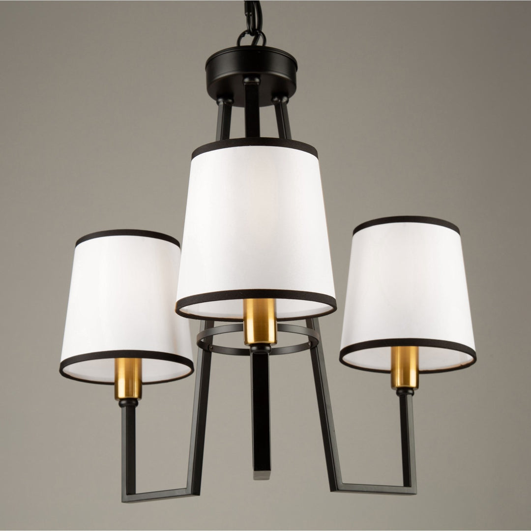3 Light Chandelier Black And Gold