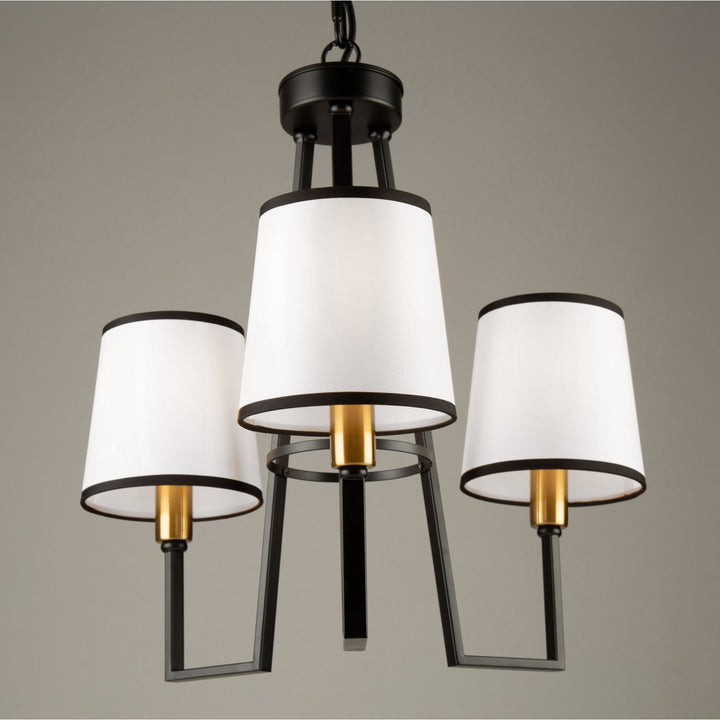 3 Light Chandelier Black And Gold
