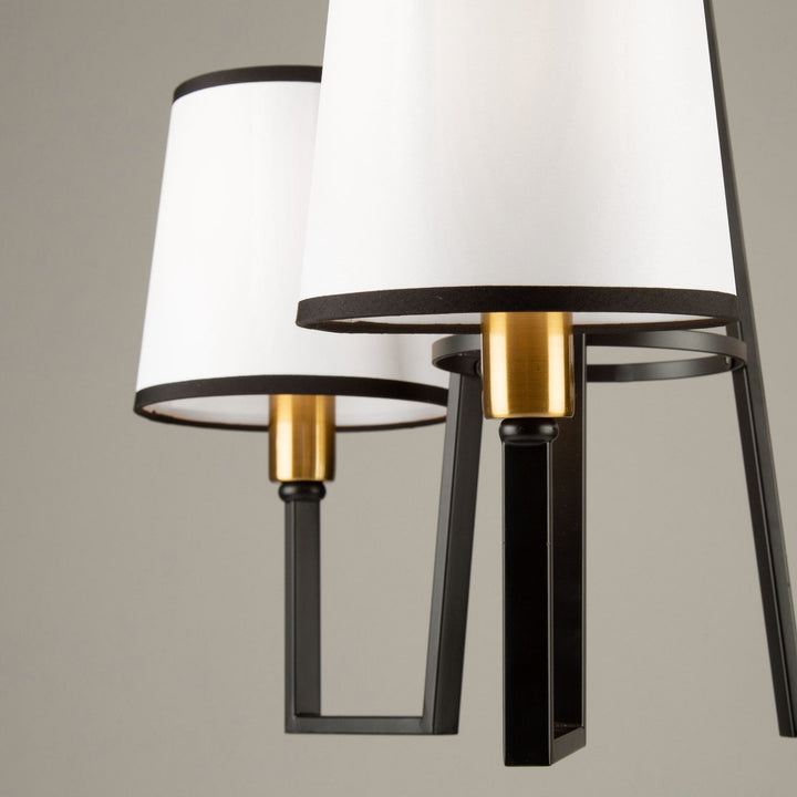 3 Light Chandelier Black And Gold