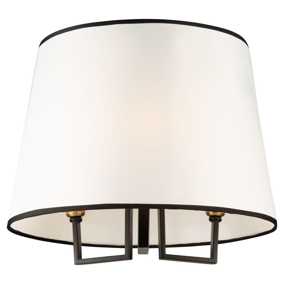3 Light Semi-Flush Mount Black And Gold
