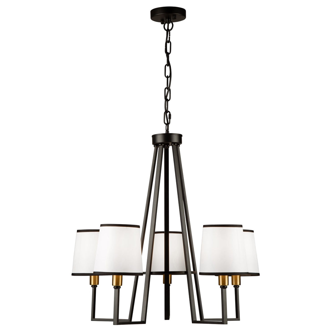 5 Light Chandelier Black And Gold by Artcraft