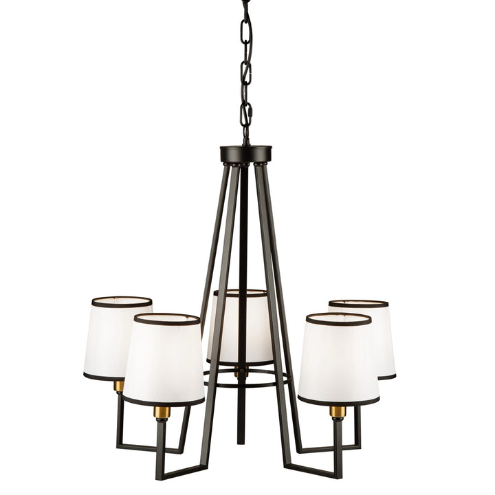 5 Light Chandelier Black And Gold