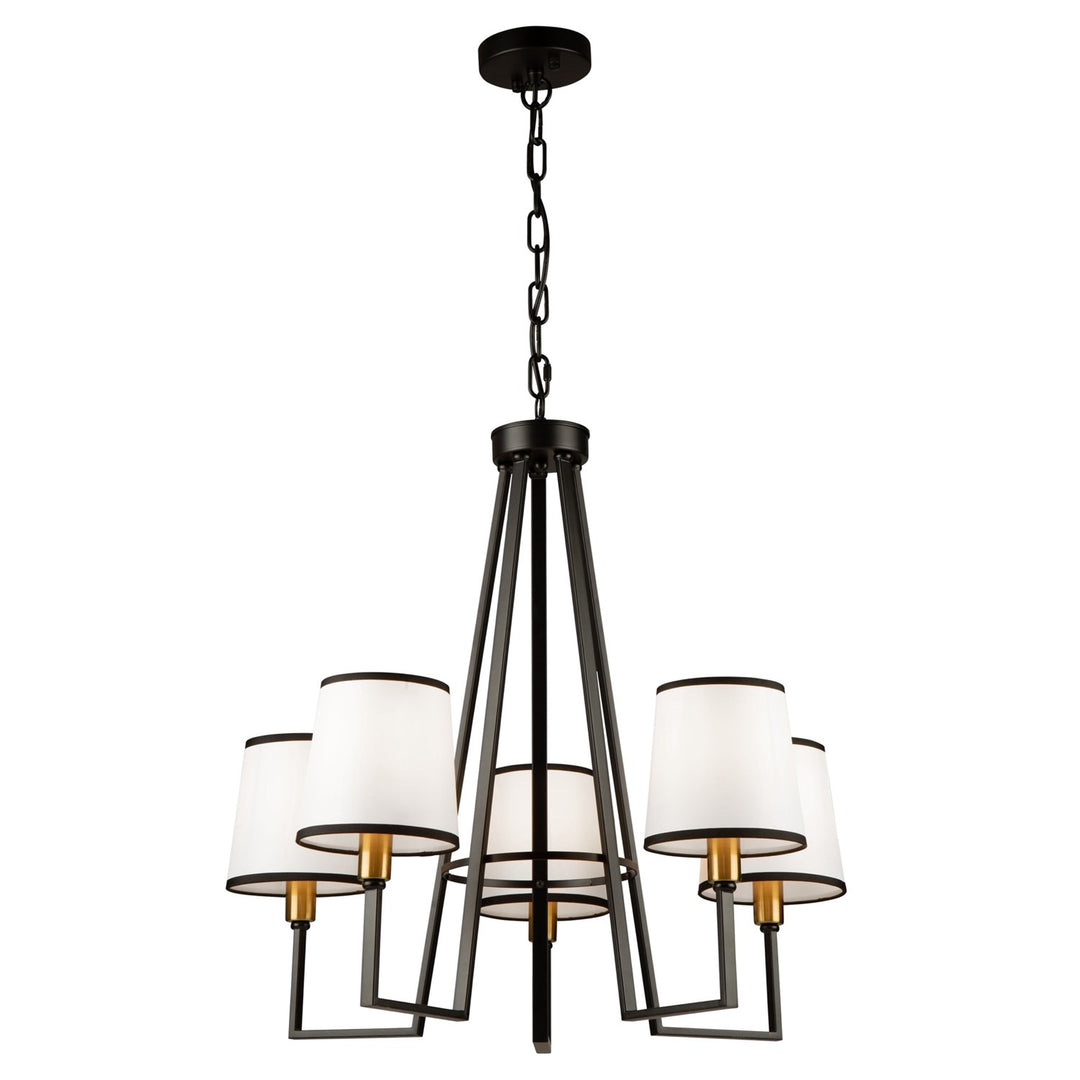 5 Light Chandelier Black And Gold