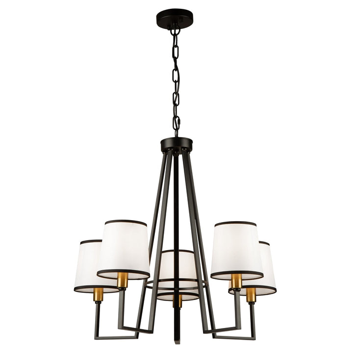 5 Light Chandelier Black And Gold