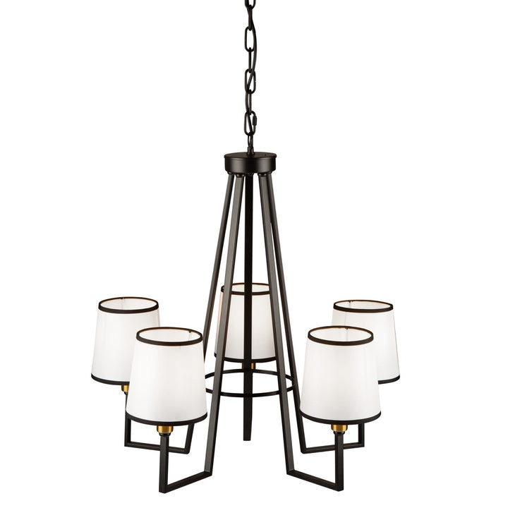 5 Light Chandelier Black And Gold