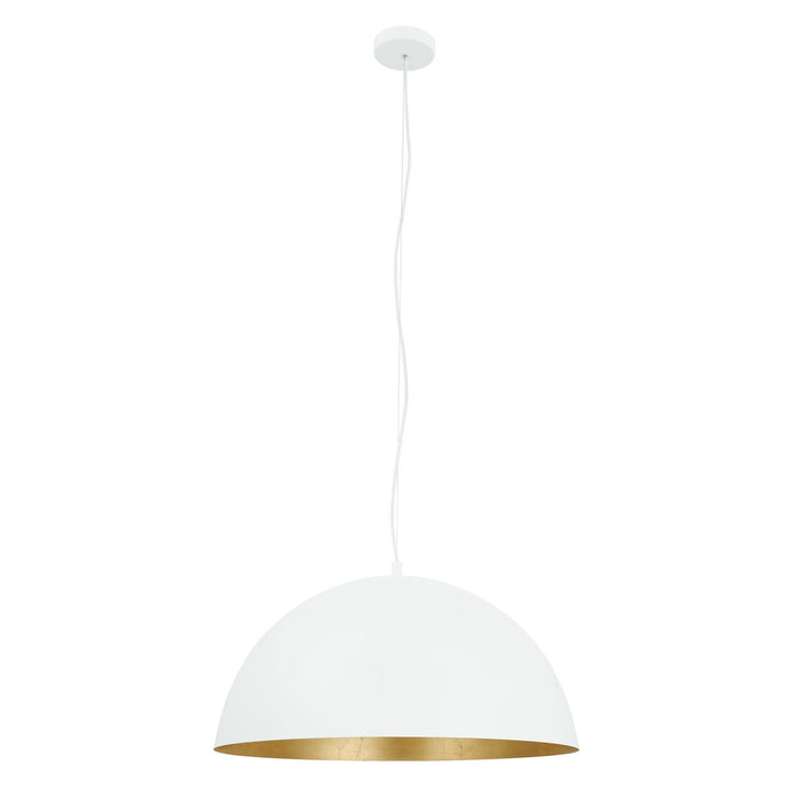 Pendant White Exterior Gold Interior Finish 60W by Eglo