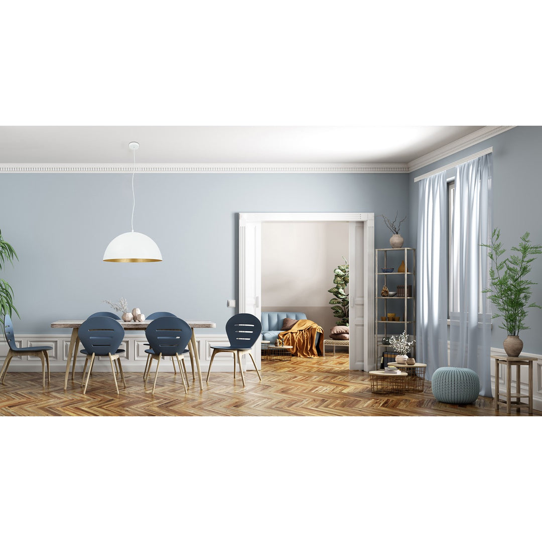 Pendant White Exterior Gold Interior Finish 60W