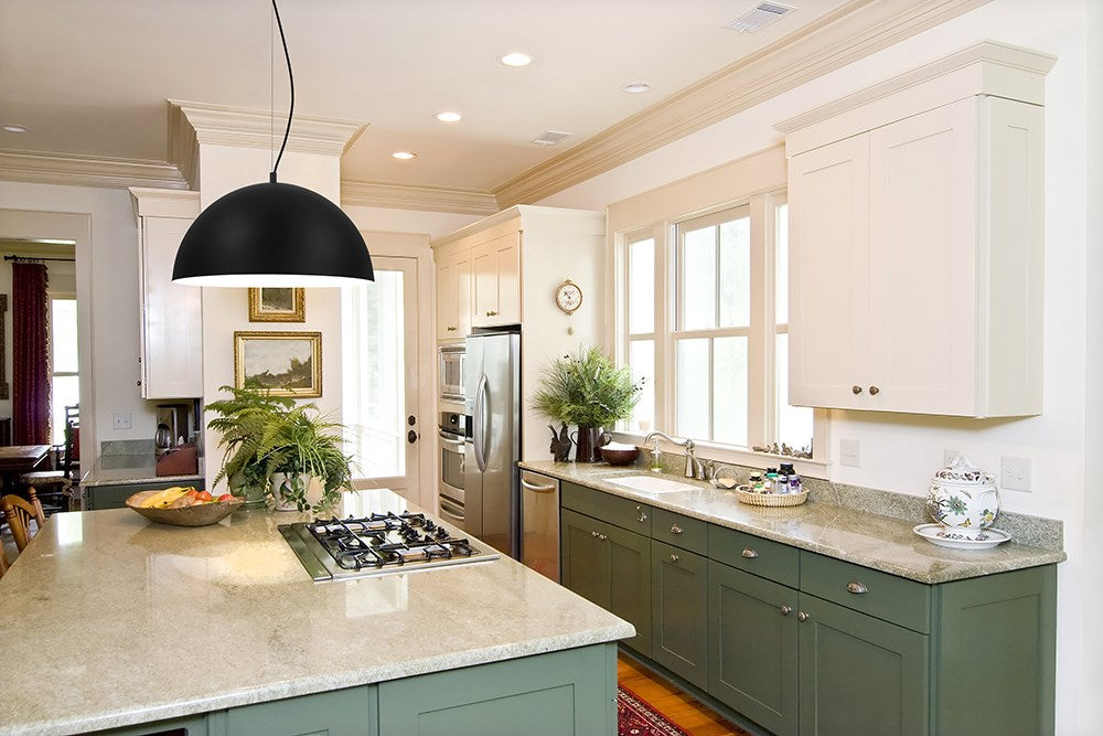 Pendant Black Exterior White Interior Finish 60W