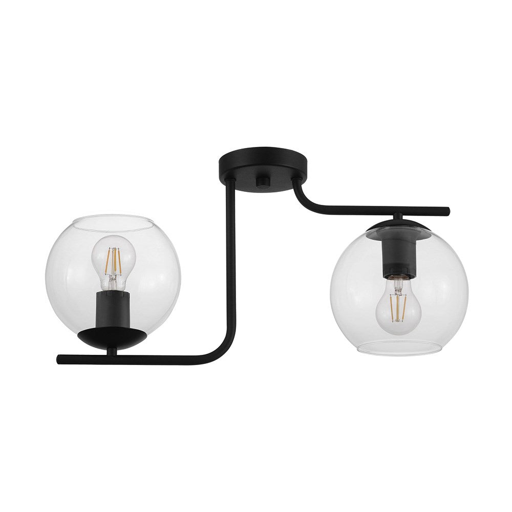 Ceiling Light Black Finish Clear Glass by Eglo