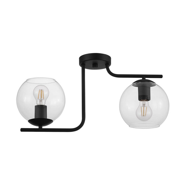 Ceiling Light Black Finish Clear Glass by Eglo