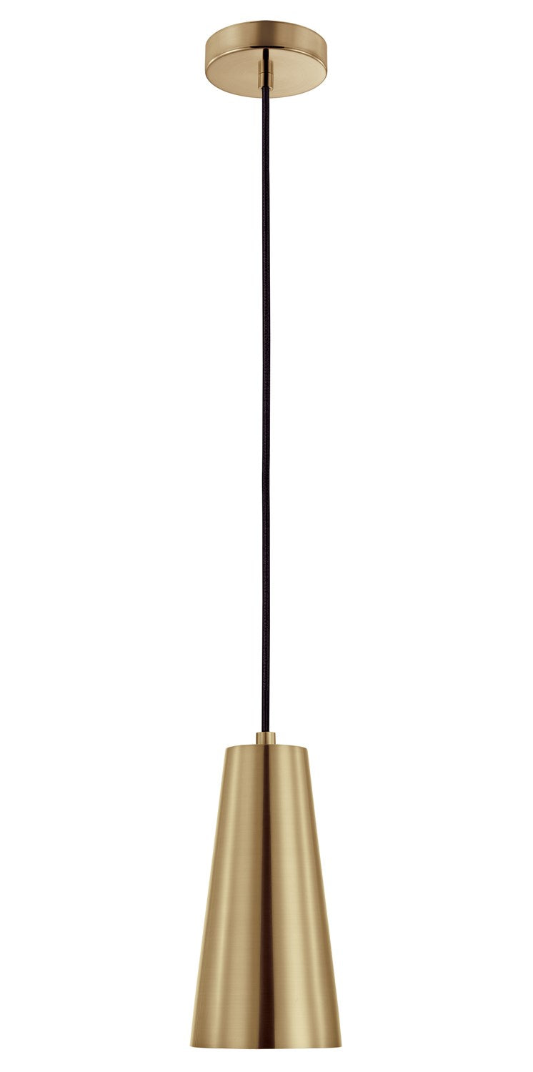 1X60W Mini Pendant W/ A Brushed Gold Finish And Black Hanging Cord by Eglo