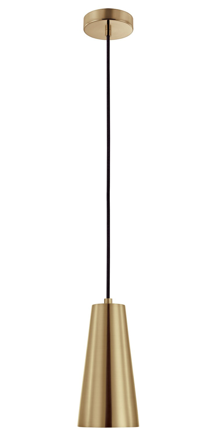 1X60W Mini Pendant W/ A Brushed Gold Finish And Black Hanging Cord by Eglo