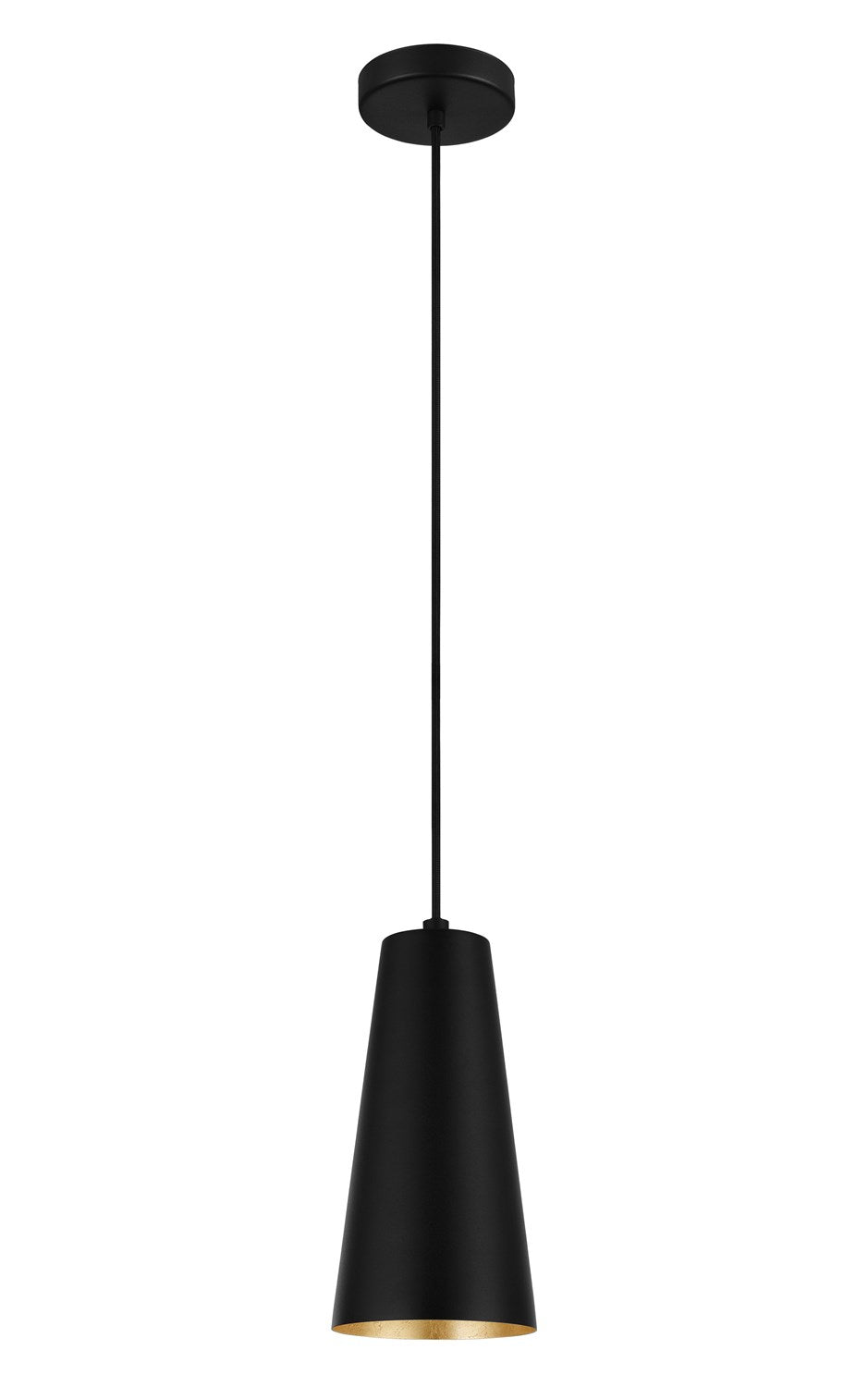 Structured Black Exterior & Gold Leaf Interior Pendants by Eglo