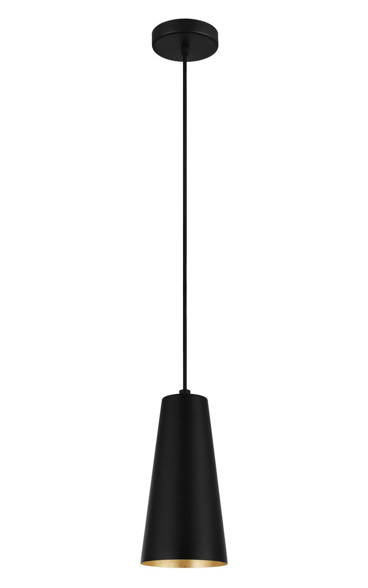 Structured Black Exterior & Gold Leaf Interior Pendants by Eglo