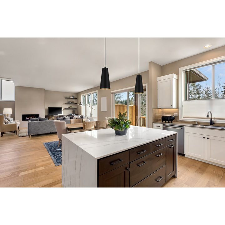 Structured Black Exterior & Gold Leaf Interior Pendants