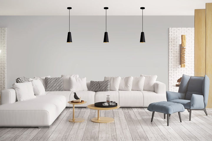 Structured Black Exterior & Gold Leaf Interior Pendants