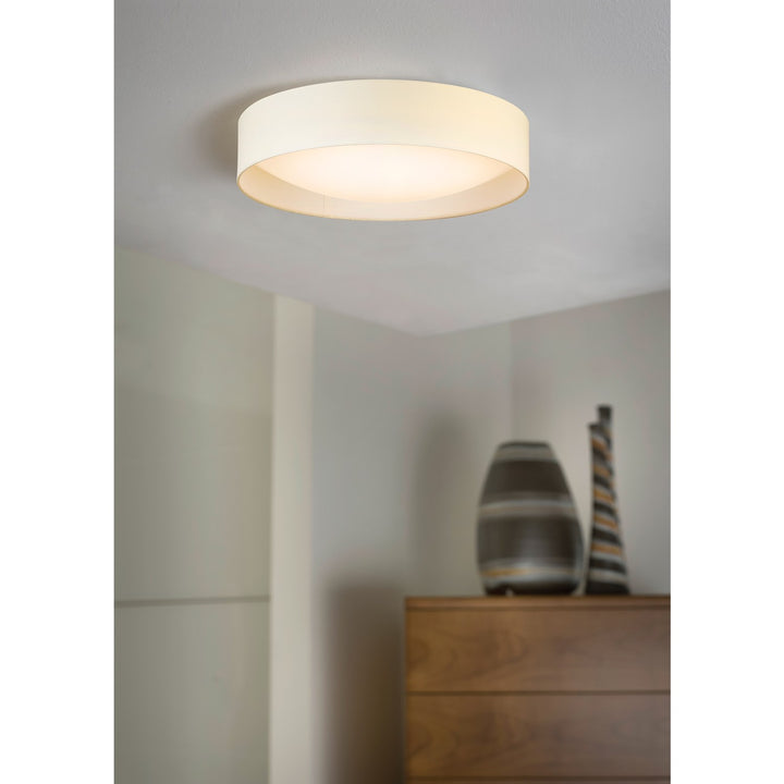 Led Ceiling Light - 20in White Fabric Shade W/ Acrylic White Diffuser
