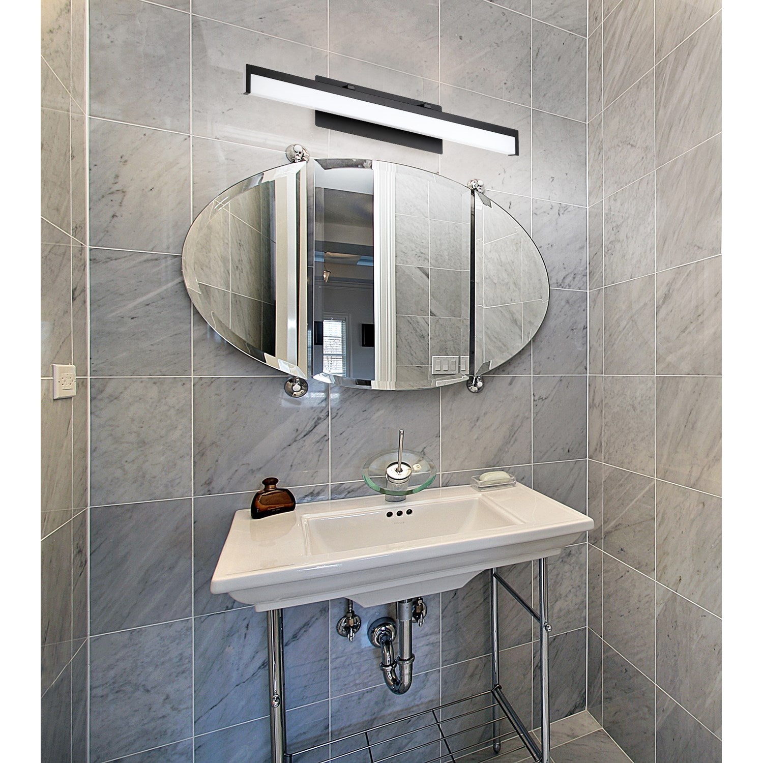 Matte Black Bath.Vanity