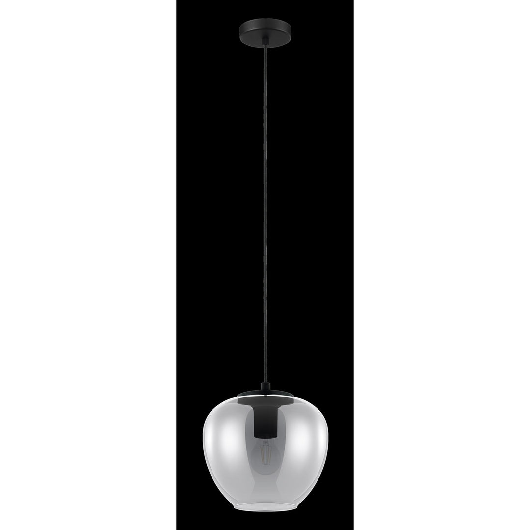 Mini Pendant Black Finish Smoked Glass 40W by Eglo