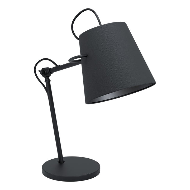 Desk Lamp Black Finish Black Fabric Shade 1-60W by Eglo