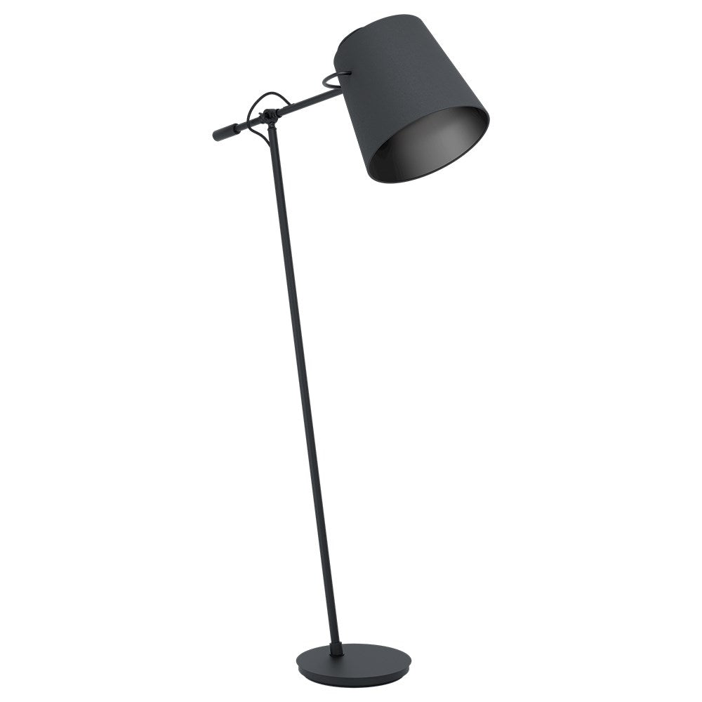 Floor Lamp Black Finish Black Fabric Shade 1-40W by Eglo