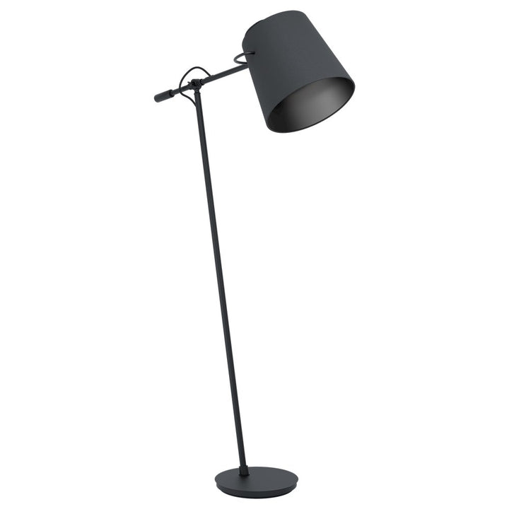 Floor Lamp Black Finish Black Fabric Shade 1-40W by Eglo