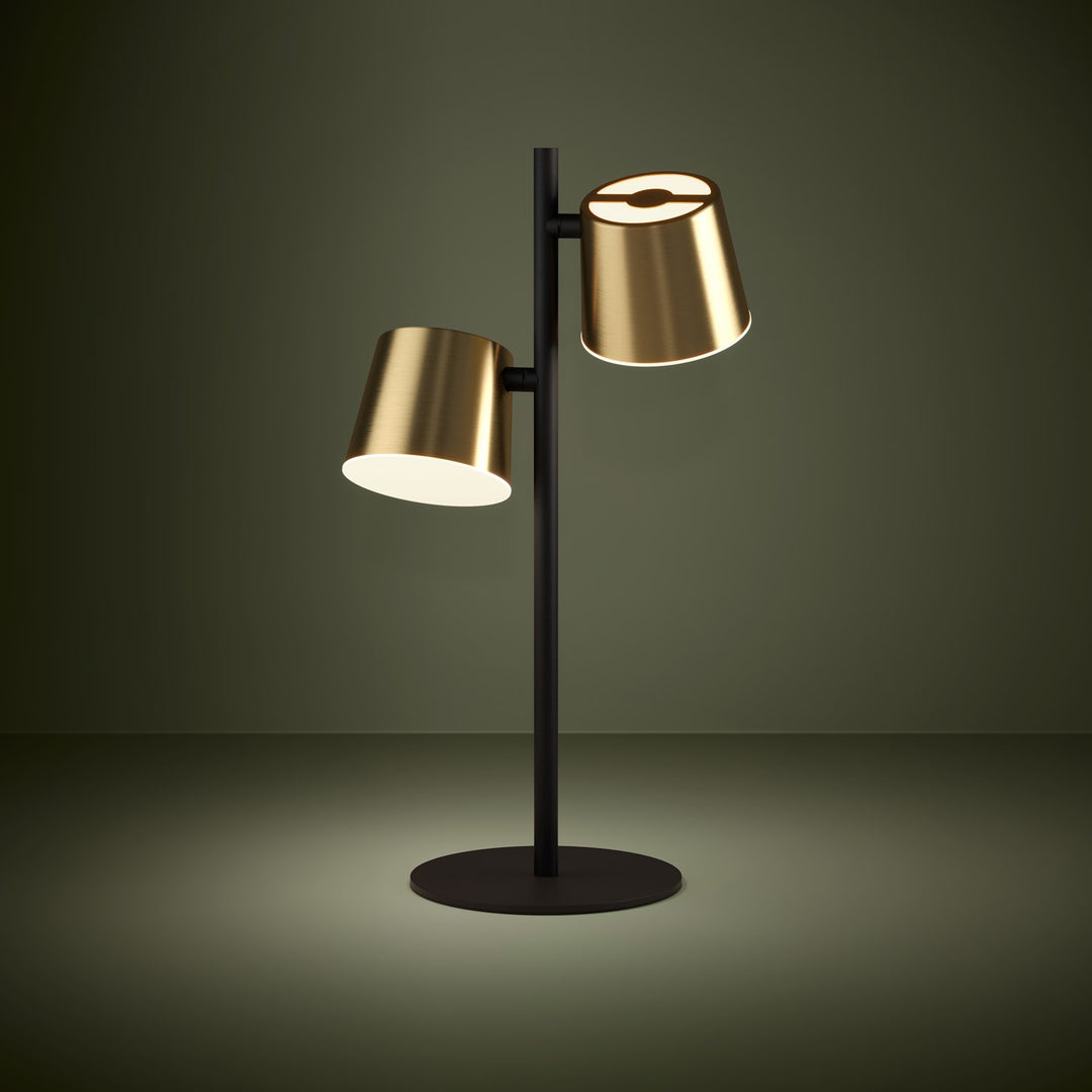 Structured Black & Brass Lamps