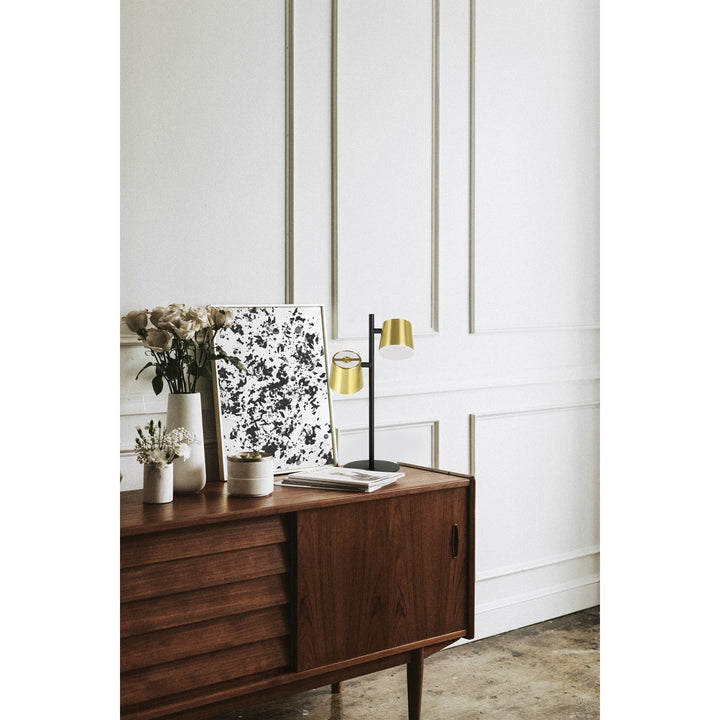 Structured Black & Brass Lamps