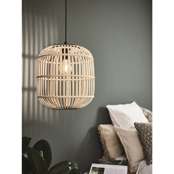 Pendant Cage Wood Finish 60W
