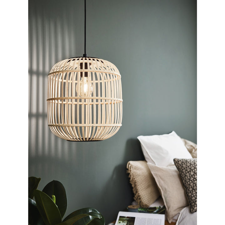 Pendant Cage Wood Finish 60W
