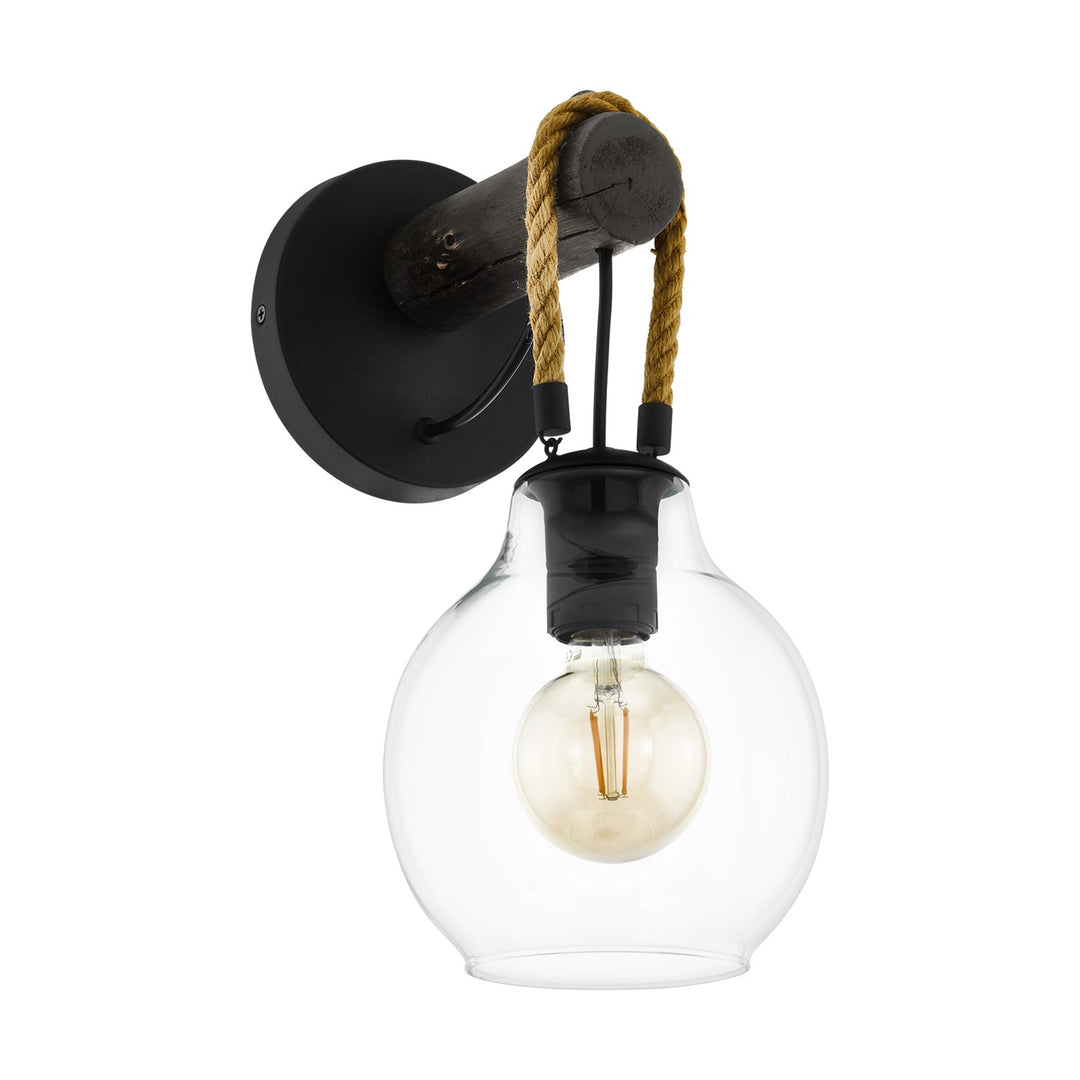 Structured Black Wall Light by Eglo