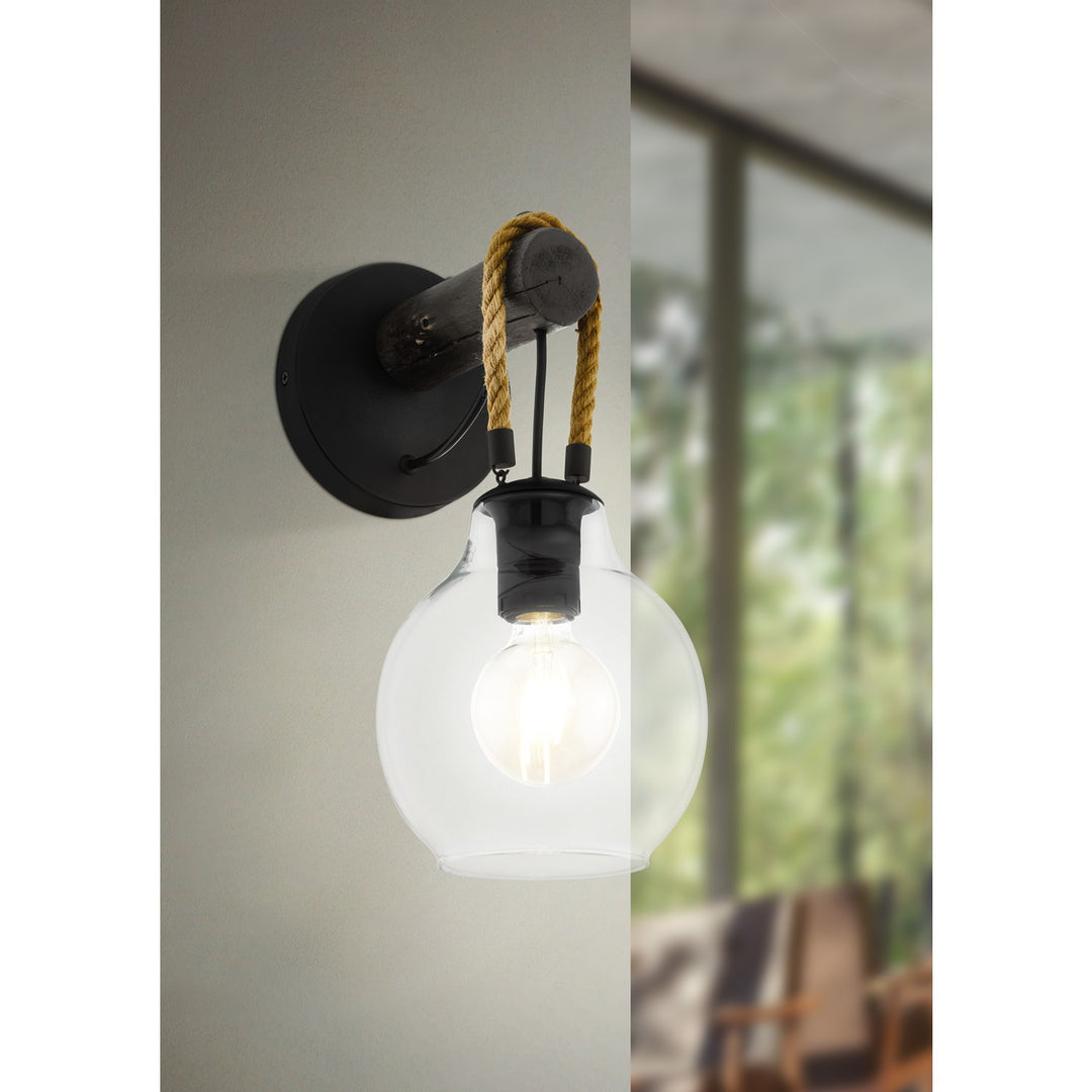 Structured Black Wall Light