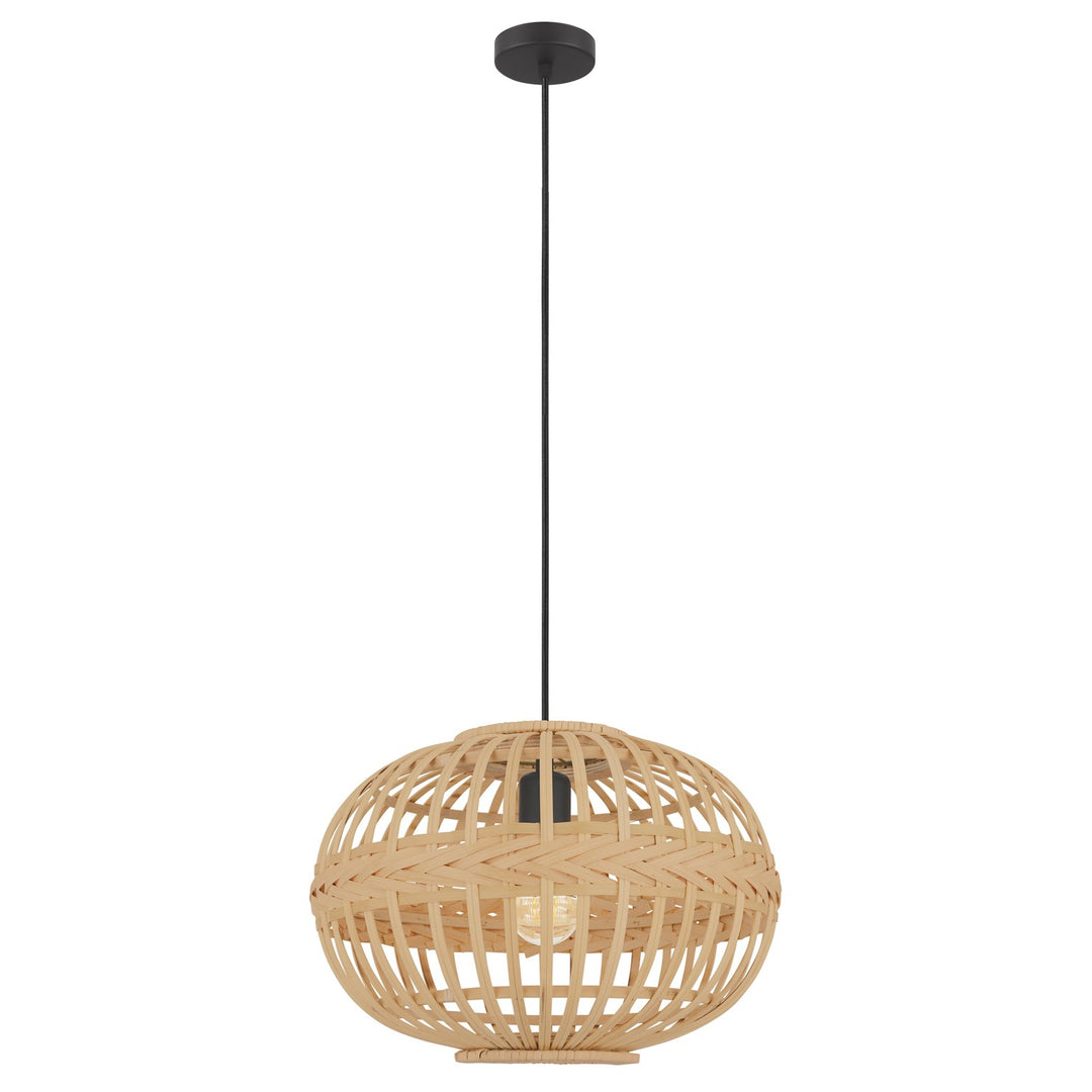 Armsfield - Pendant Brown Finish Wood Shade by Eglo