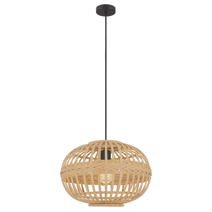 Armsfield - Pendant Brown Finish Wood Shade by Eglo