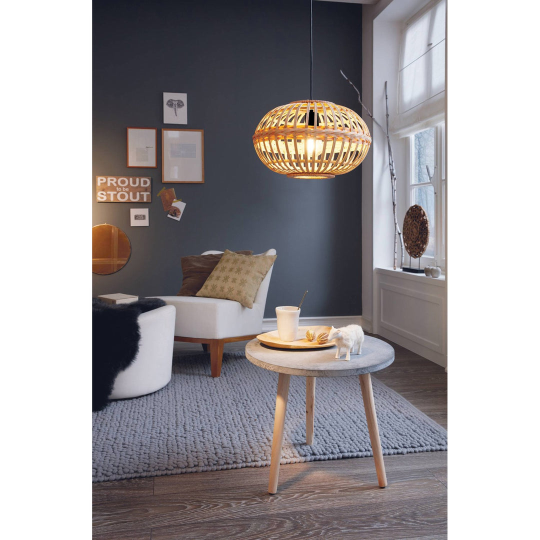 Armsfield - Pendant Brown Finish Wood Shade
