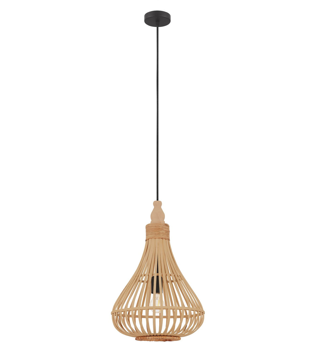Armsfield - Pendant Brown Finish Wood Shade by Eglo