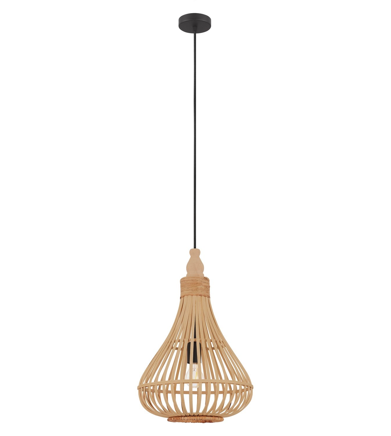 Armsfield - Pendant Brown Finish Wood Shade by Eglo