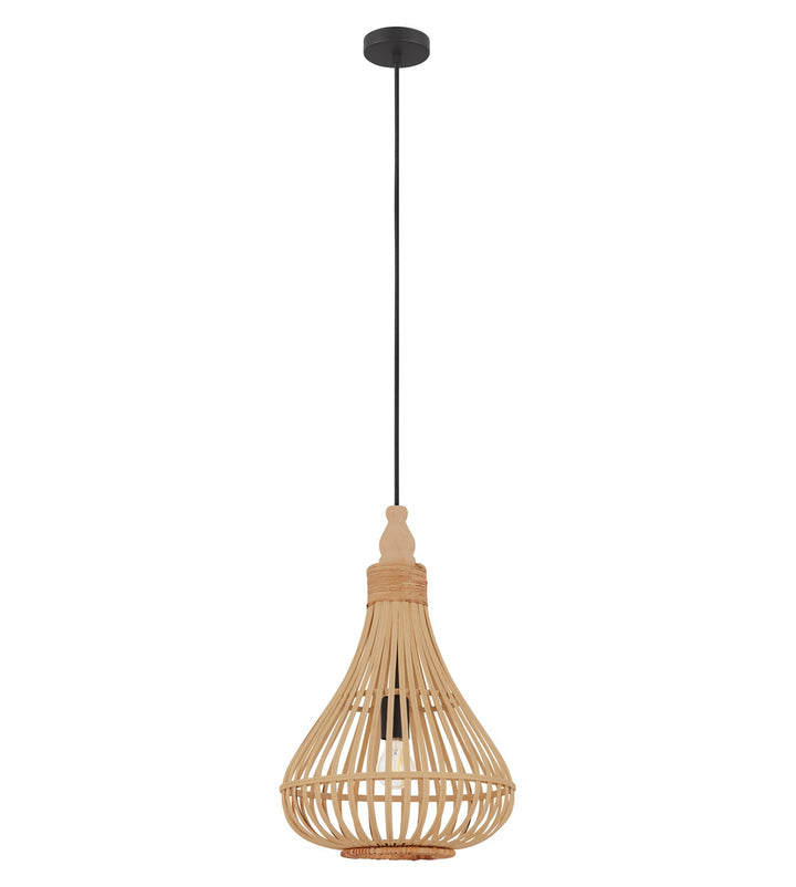 Armsfield - Pendant Brown Finish Wood Shade by Eglo