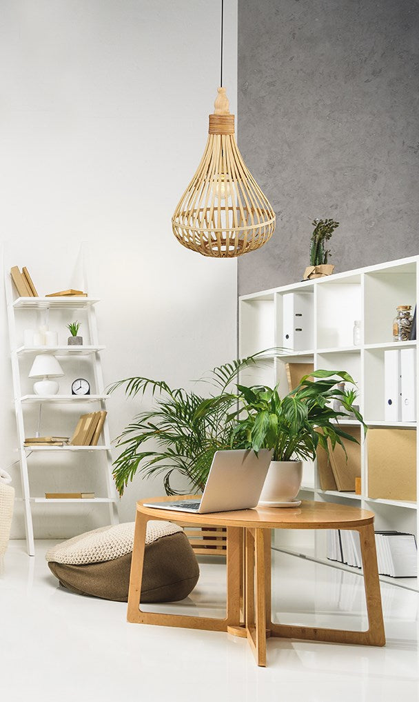 Armsfield - Pendant Brown Finish Wood Shade