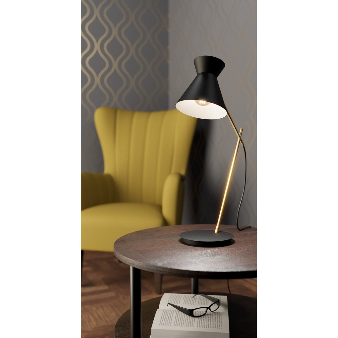 Structured Black And Brushed Brass Lamps