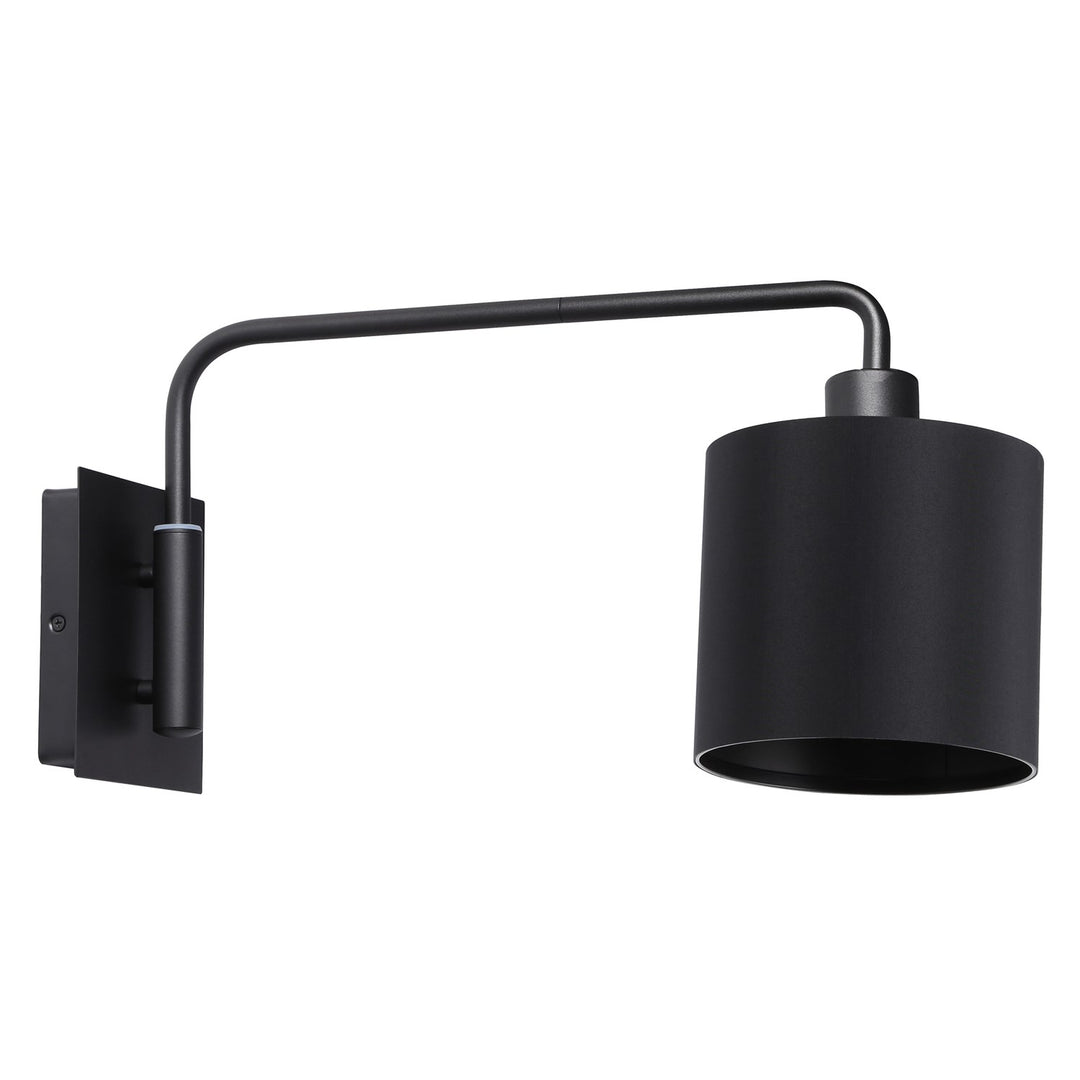 1 Lt Wall Light W/ Matte Black Finish And Black Fabric Shade by Eglo
