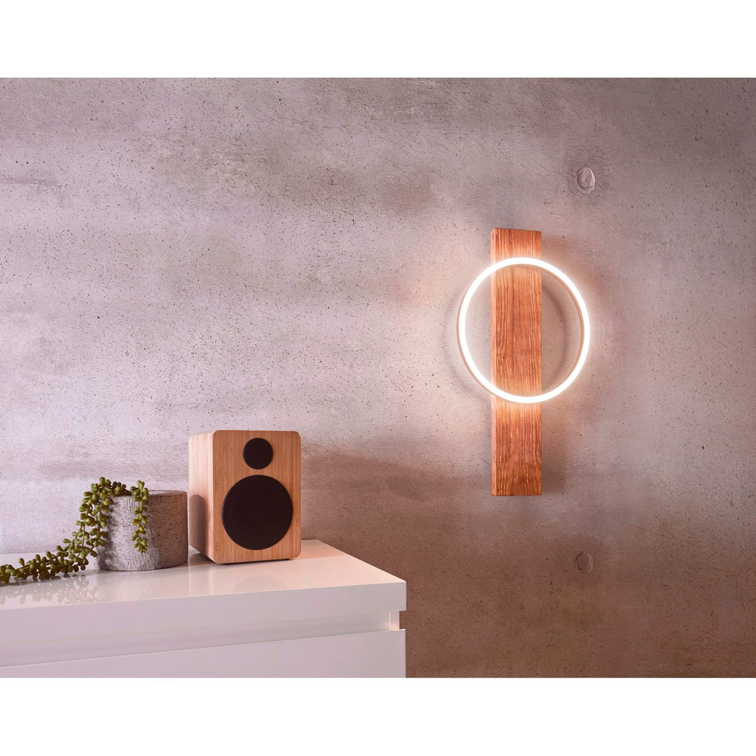 Brushed Pine Wood Lighting - Wall Lights