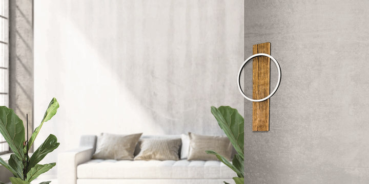 Brushed Pine Wood Lighting - Wall Lights
