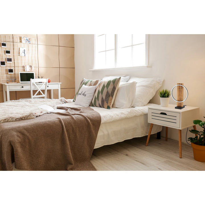 Brushed Pine Wood Lighting - Table Lamps